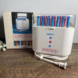 Conair Geometricks Hot Sticks Soft Flexible Rollers Hair Curlers 1989 HS20 vtg